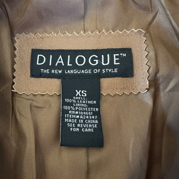 Vintage Dialogue Blazer Brown Leather Jacket Coat Women's Size XS Extra Small - Picture 4 of 10